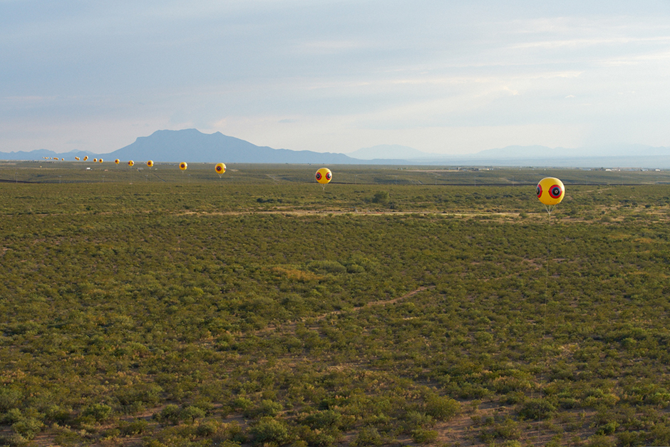 Repellent Fence, 2015. Photo by Michael Lundgren, courtesy of Postcommodity.